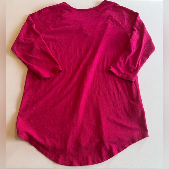 EDDIE BAUER Women’s 3/4 Sleeve Pink Casual Top with Neckline Detail Size Medium - Picture 4 of 12